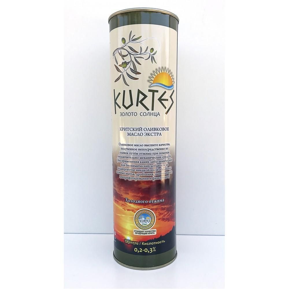 KURTES масло оливковое Extra virgin, жестяная банка 250мл