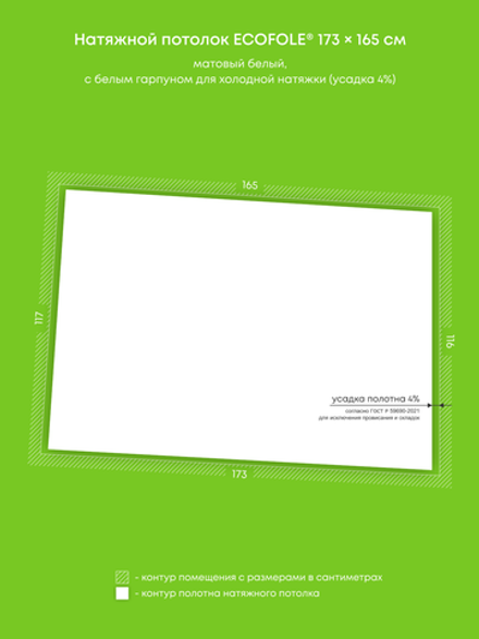 Матовый натяжной потолок 2 м2