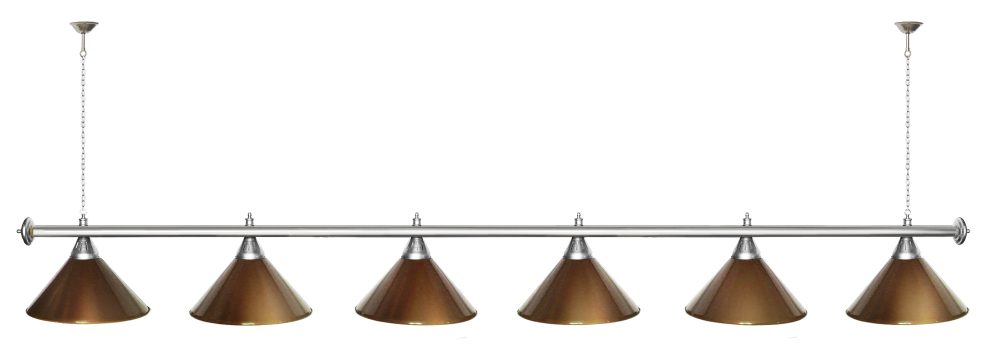 Лампа STARTBILLIARDS 6 пл. (плафоны зеленые,штанга золотая,фурнитура золото)