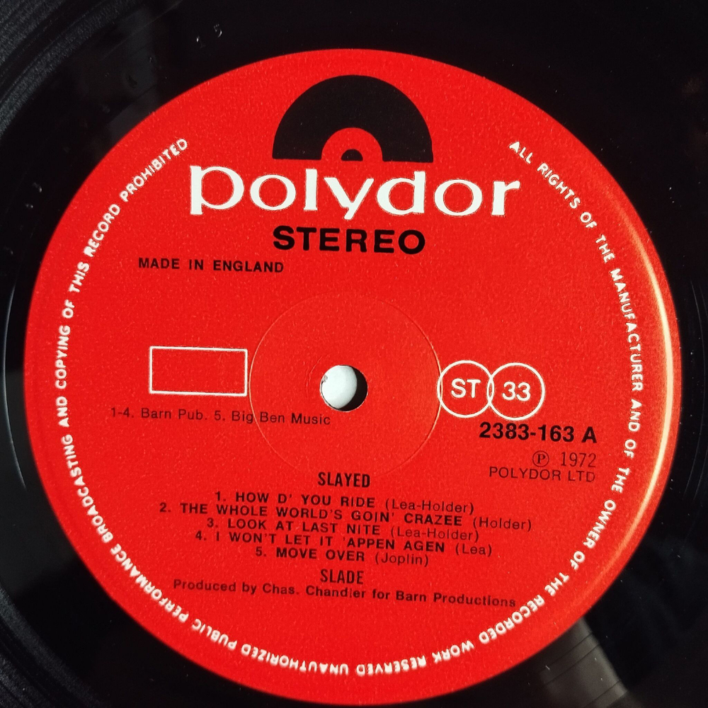 Винтажная виниловая пластинка LP Slade Slayed (UK 1972)