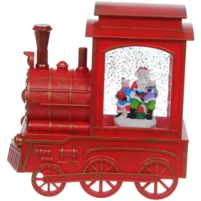 Сувенир с подсветкой «Паровозик новогодний» 16*6.5*17 см, цвет микс (питание от USB и батареек)
