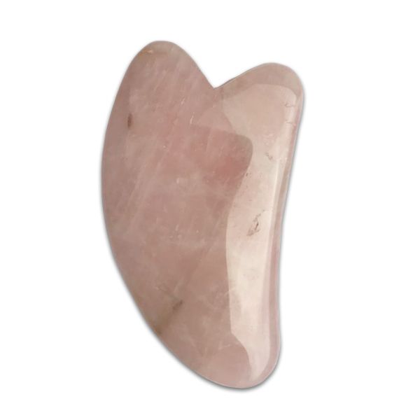 Скребок Гуаша для массажа лица &quot;мини сердце&quot; Розовый кварц