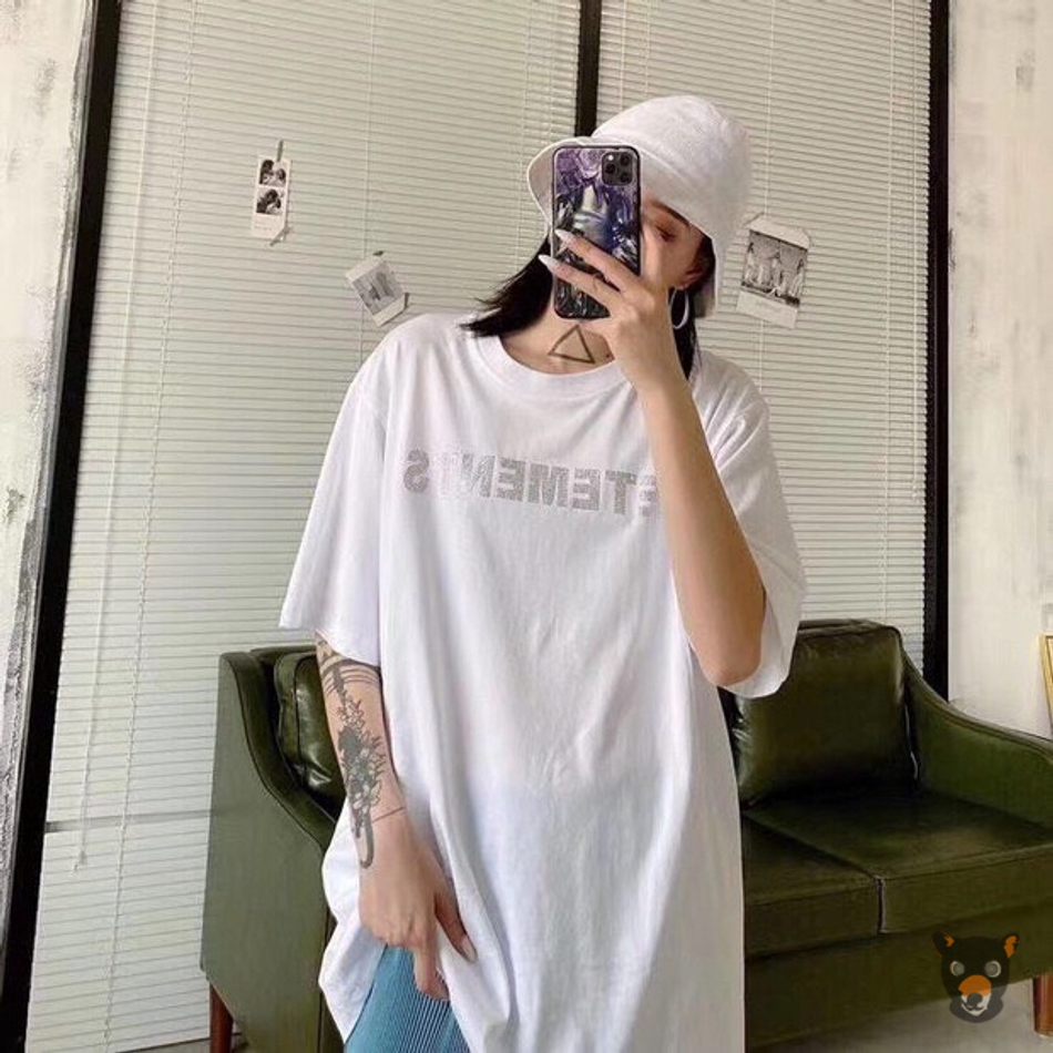 Футболка Vetements "Swarovski" белая