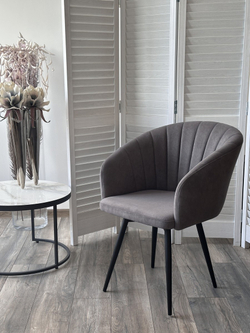 Стул МИШЕЛЬ 360 град. поворот. B28 Темно-серый, велюр / черный каркас, М-City