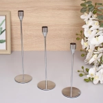 Подсвечники «SUNSHINE» 23 /28/32 см (набор 3 шт), Серебро