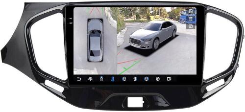 Магнитола для Lada Vesta 2020-2022, Vesta Cross (ШГУ Enjoy) - FarCar BX9-360-7189C монитор 9.5" 2K QLED на Android 13, Быстрая, CarPlay, 4G SIM-слот, 4 камеры в комплекте