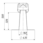 Аэратор кровельный для плоской кровли Ø160 мм с колпаком