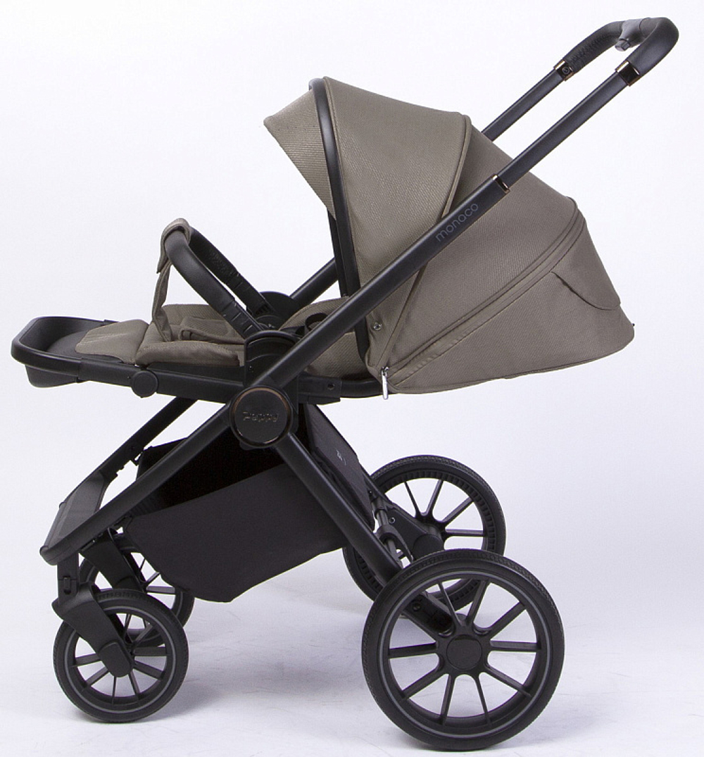 Детская коляска Peppy Monaco 2 в 1 Sandstone (песочный), рама черная