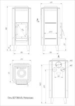Отопительная печь Вертикаль металлика