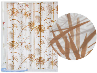 Штора для ванной 180*180см Коричневый бамбук