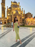 Платье MOREON с открытым декольте, салатовый