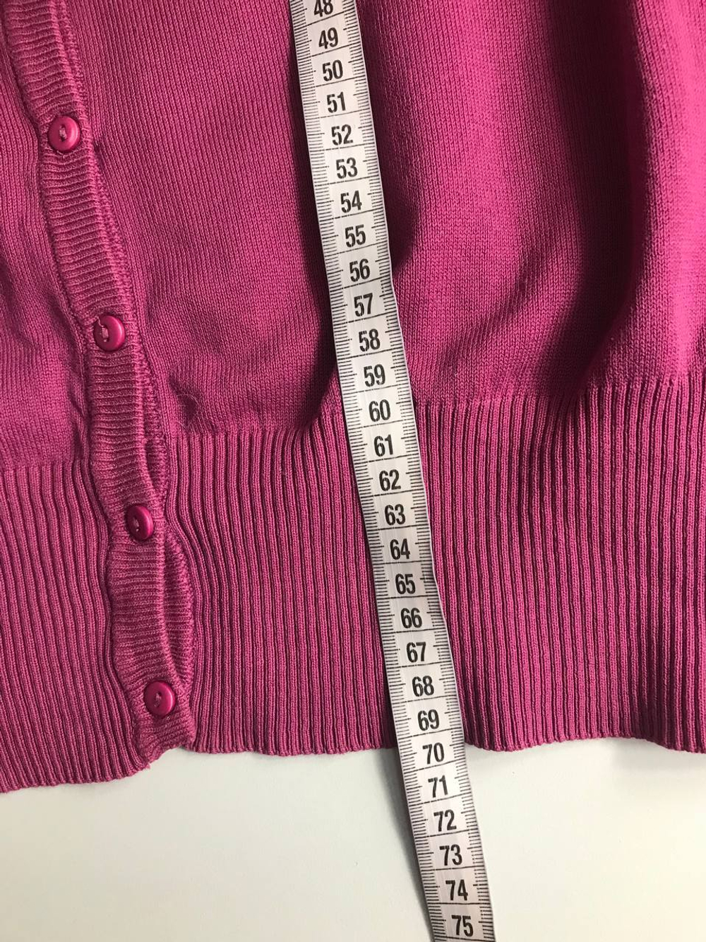 Кардиган Bpc цвета сочной ягоды, визуально на 52/54 размер