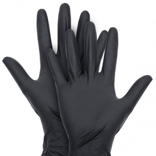 Перчатки Нитро-Винил (Черные). S 100шт/упак