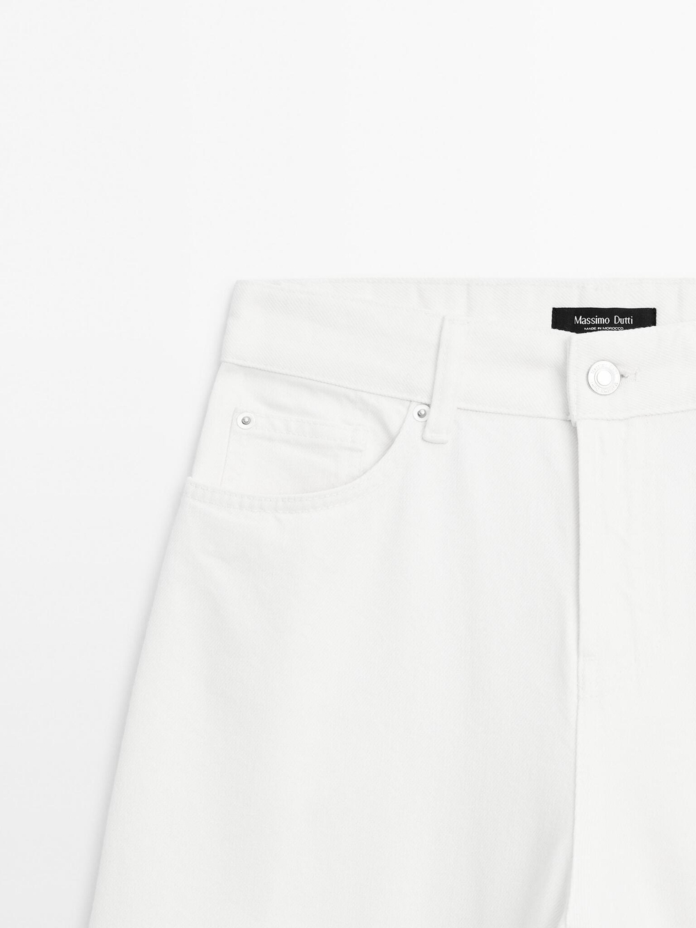 Massimo Dutti Джинсы с высокой посадкой, кремовый