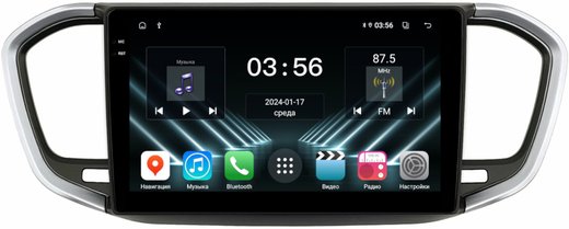 Магнитола для Lada Vesta NG 2023+ (без ШГУ, рамка серебристо-черная) - FarCar DX9-7289A9S монитор 9.5" IPS на Android 13, 4+64Гб, CarPlay