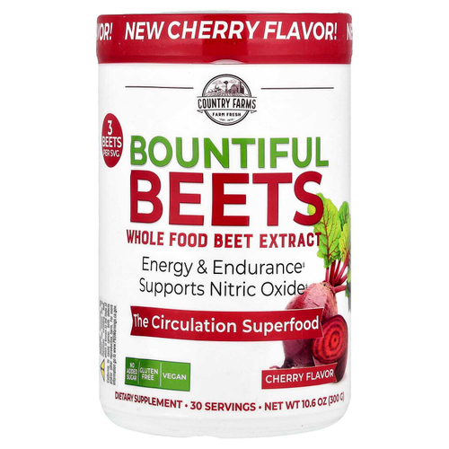 Country Farms, Bounful Beets, экстракт цельной свеклы, вишневый вкус, 300 г (10,6 унции)