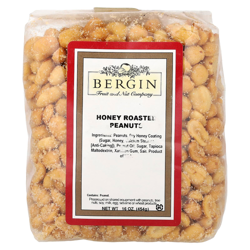 Bergin Fruit and Nut Company, Арахис, обжаренный с медом, 454 г (16 унций)