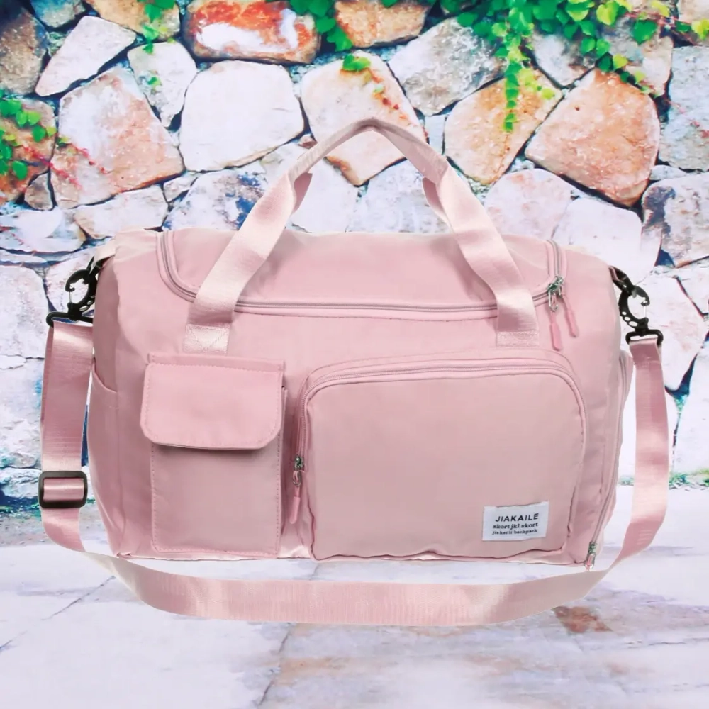 Сумка спортивная «City-sport», водонепроницаемый отдел + 2 кармана + отдел под обувь, цвет розовый, 49*21*29см