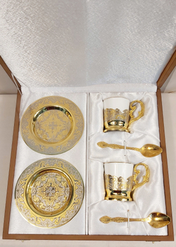 Набор кофейный на две персоны "Уральские узоры-3"