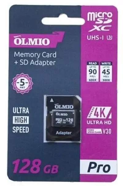 Карта памяти OLMIO microSDXC 128GB Extreme, c адаптером (45590)