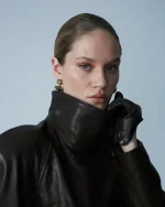 Кожаный тренч, Темно-Коричневый