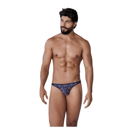Мужские трусы тонги темно-синие с принтом Clever VOYAGE THONG 132508