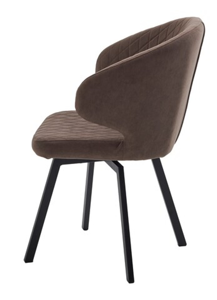 Стул М-City DISAUR Хилтон поворотный на 360 градусов, B29 Шоколадный, Велюр, Черный каркас