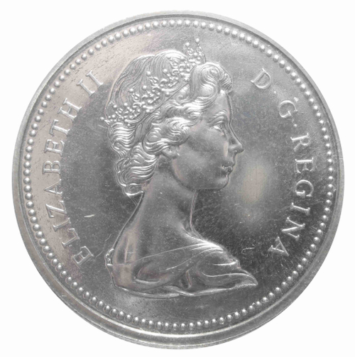 1 доллар. 100 лет присоединению Британской Колумбии. Канада. 1971 год. BrUNC Серебро