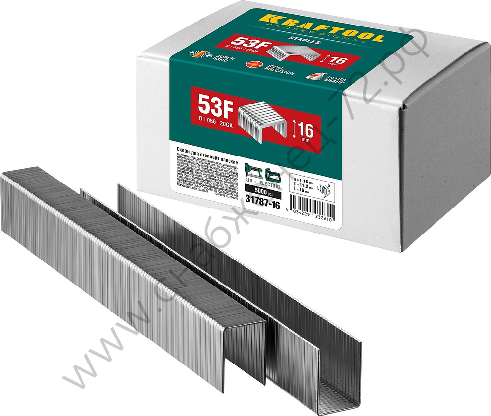 KRAFTOOL тип 20GA (53F / D / 056) 16 мм, 5000 шт, скобы для степлера (31787-16)