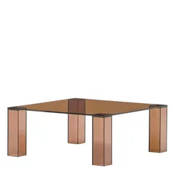 Журнальный столик из закаленного стекла Adularia коричневого цвета 85 x 85