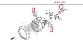 90504-K0G-900. COLLAR, HEADLIGHT MOUNTING, Honda C125