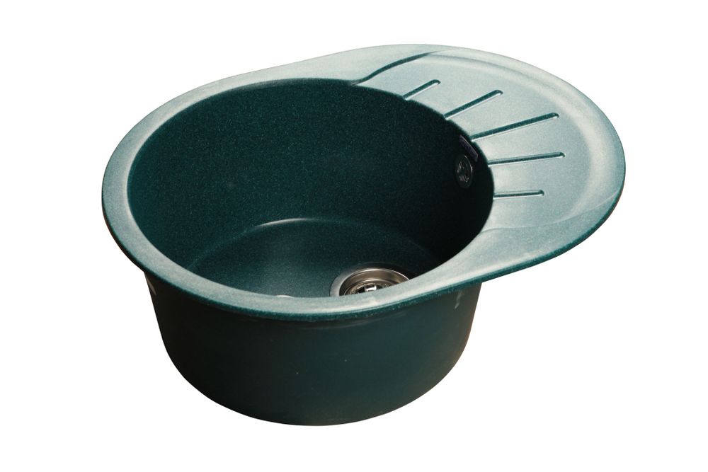 GRANFEST Мойка мрамор RONDO GF-R--580L  чаша с крылом 580*450мм  зеленый арт.GF-