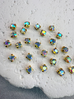 Шатоны 4 мм, Радужный кристалл в золоте, 25 шт