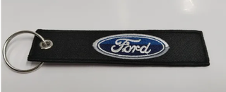 Брелок для ключей Ткань (Плоский) вышивка 13*3мм с кольцом- ФОРД/FORD (без уп) 2020-41