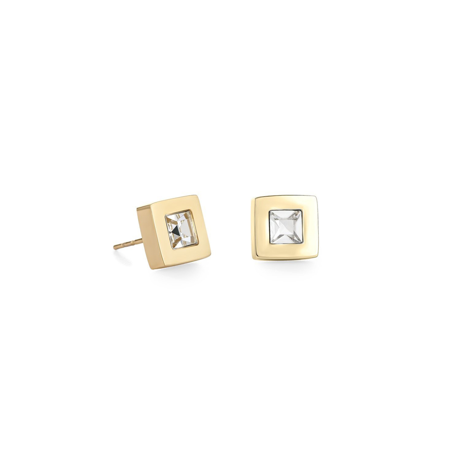 Серьги-пусеты Coeur de Lion Crystal-Gold 0140/21-1816 цвет прозрачный, золотой