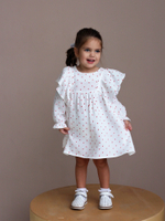 Платье с рукавом из муслина «Сердечки»