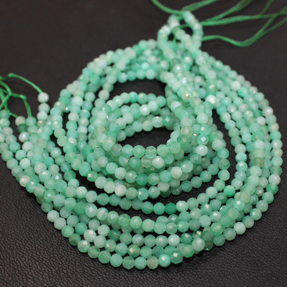 Изумруд ААА юв огр бусины 3мм 4мм