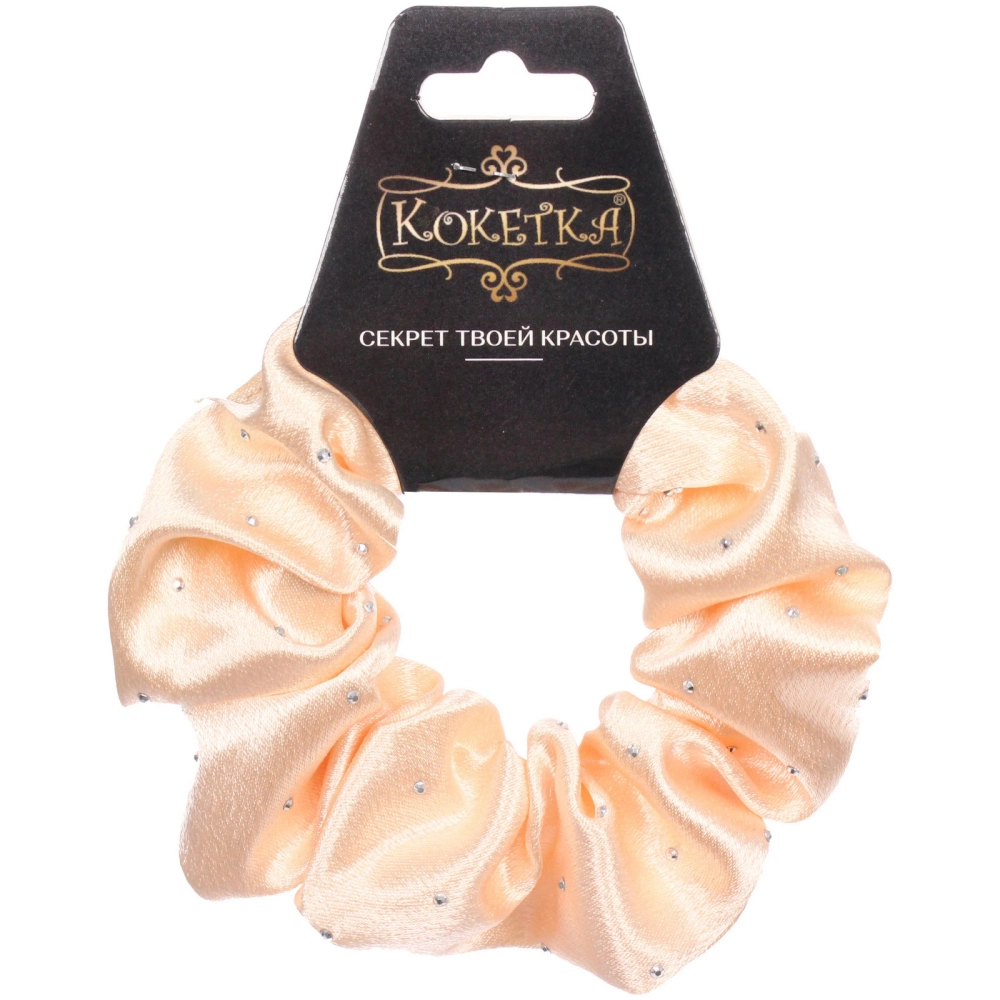 Резинка для волос атласная «DesignPRO», цвет бежевый, d-10см