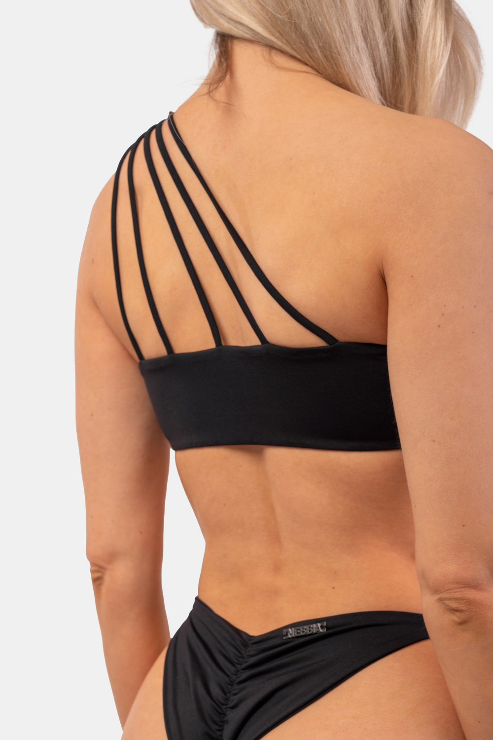 Топ ONE SHOULDER BANDEAU BIKINI TOP 448 Черный