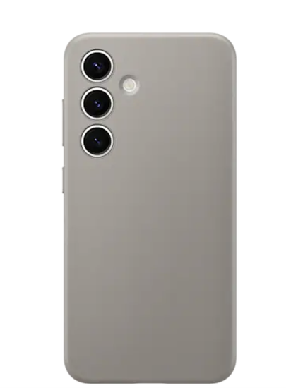 Чехол из веганской кожи для Galaxy S24 + (Серо коричневый)