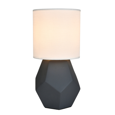 Настольный светильник 1x40Вт E14, керамика/ткань, серый