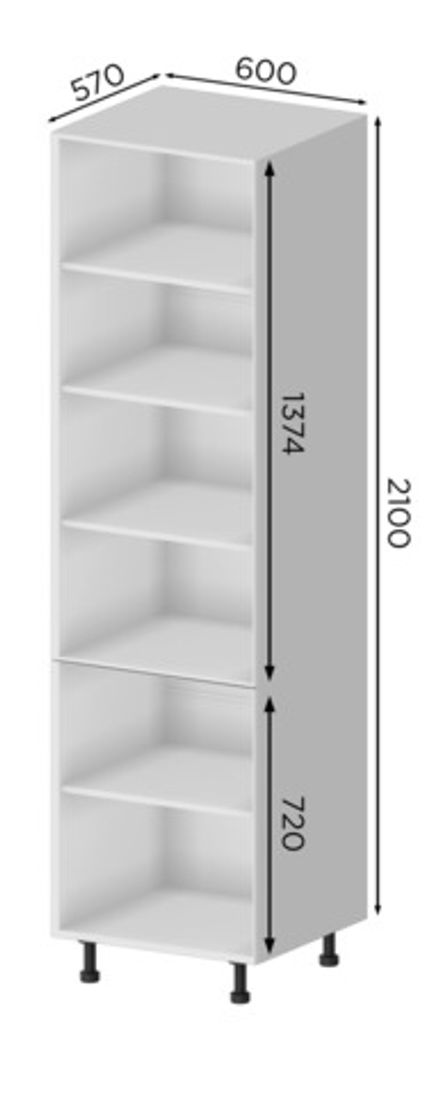 Кухня Модуль П 600 пенал закрытый Тауп/ Каштан
