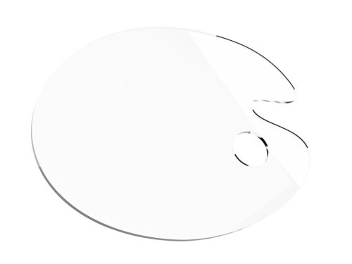 Палитра овальная 320х215х3мм прозрачная акриловая/ ПОVI /