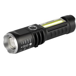 Светодиодный фонарь ЭРА UA-403 универсальный аккумуляторный 5 Вт LED + 3 Вт COB оптический Zoom 4 режима USB type C | Универсальные  фонари