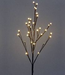 Светодиодная флористика Ветка мерцающая 1 м., 3*АА батарейки, 32 теплых белых мерцающих LED ламп, Beauty Led (LC176L-B032K-132)