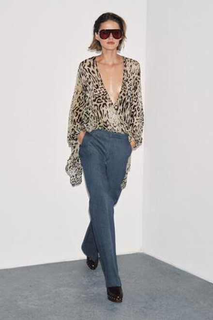 ZARA БРЮКИ В СТИЛЕ МИНИМАЛ — ZW COLLECTION, СИНИЙ