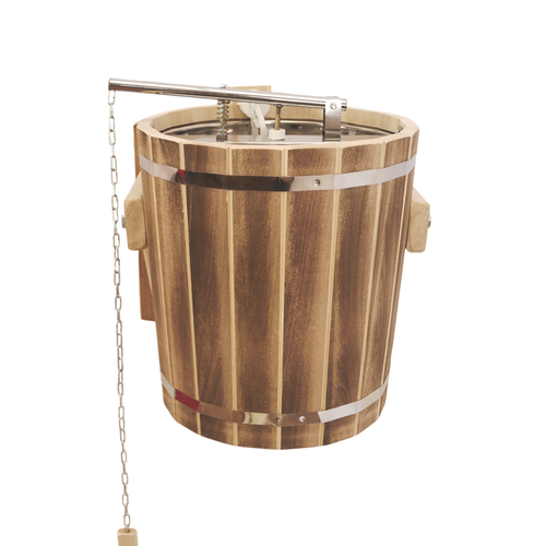 Обливное устройство из липы с клапаном "Водопад"20 л с нерж. вставкой Добрыня