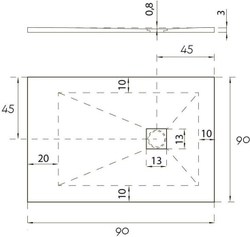 Душевой поддон Hidronatur Pleasure ATS-90x90U-W 90x90