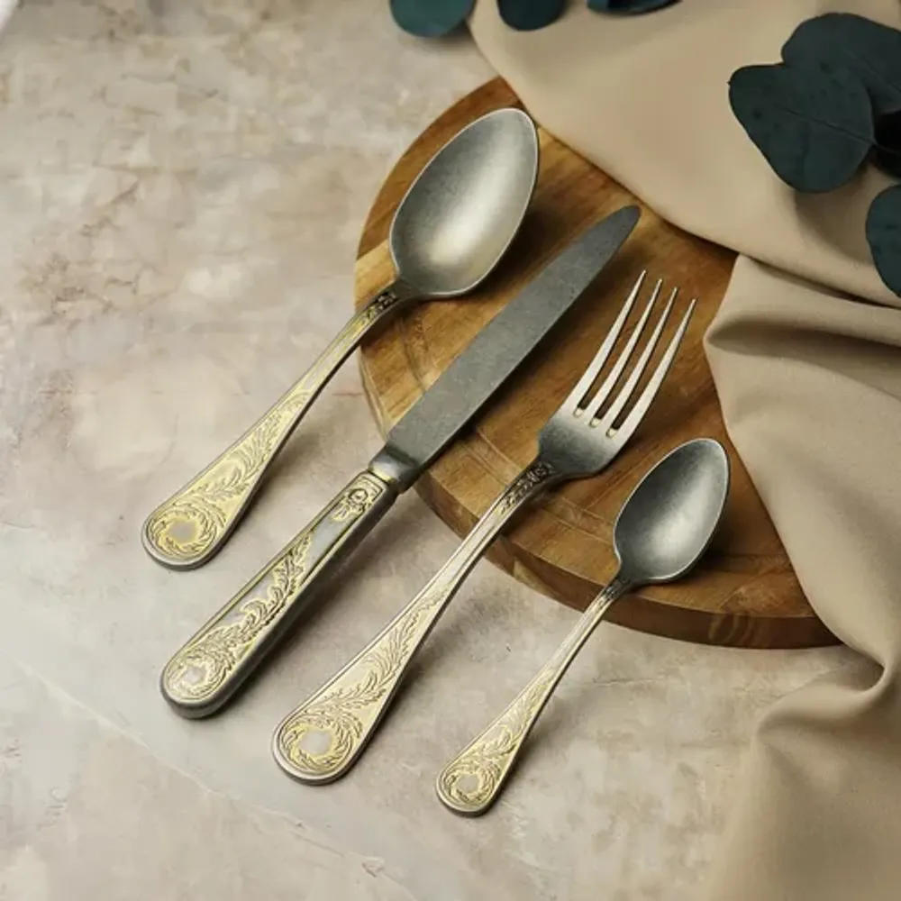 Вилка столовая 20,2 см матовая с золотом Lord Vintage Style P.L. Proff Cuisine [12]