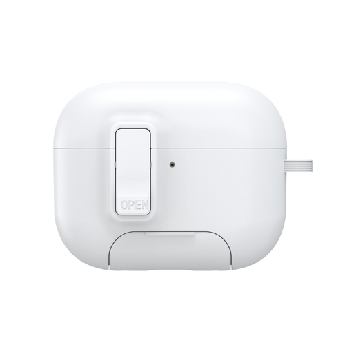 Усиленный чехол белого цвета с замком и подставкой для наушников AirPods Pro 3, серия PECQ Series от Dux Ducis